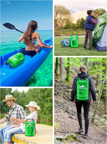 Miniatura 6 de HEETA Bolsa Seca Impermeable para Mujeres y Hombres, 5L/10L/20L/30L/40L Tapa Enrollable Bolsa de Almacenamiento Seca Ligera Mochila con Funda