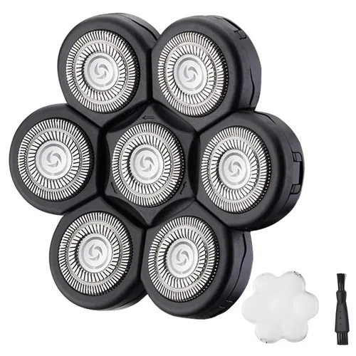 Miniatura 14 de Cabezal de repuesto para afeitadora eléctrica, 8 cabezales para hombres calvos, compatible con húmedo y seco, impermeable, 8D black3