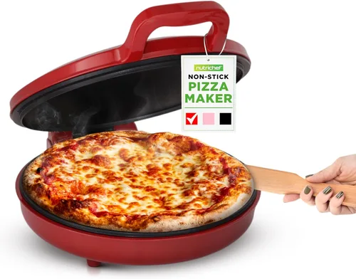 Miniatura 8 de NutriChef Máquina de pizza para encimera Cocina eléctrica antiadherente de 1500 W Haz pizzas personales de 12 pulgadas, huevos, tostadas
