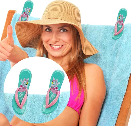 Miniatura 6 de PERFORMORE Clips para toallas de playa, paquete de 2, clips portátiles para toallas, clips de seguridad para sillas de playa, terraza, patio, Correa
