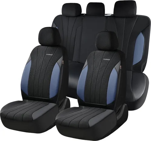 Miniatura 15 de Coverado Fundas de asiento delantero, fundas de asiento beige, 2 asientos, protectores de cuero para automóvil, paquete de 2, fundas de asiento