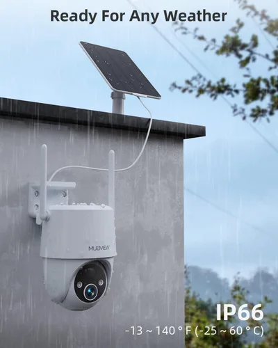 Miniatura 6 de MUBVIEW - Cámaras de seguridad solar inalámbricas para exteriores, cámara de batería de 2K 360° PTZ para exteriores, cámara de seguridad WiFi 2.4Ghz