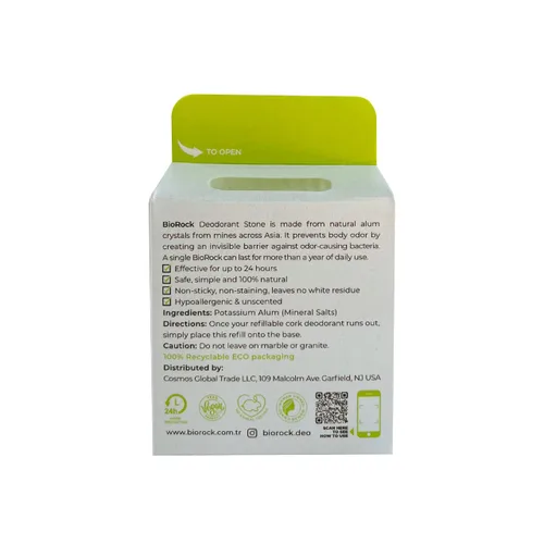 Miniatura 9 de Biorock Crystal Natural - Recambio de desodorante sin perfume de plástico y aluminio, desodorante en barra de sal para mujeres y hombres, ecológico