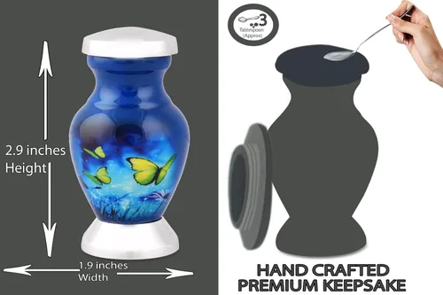 Miniatura 5 de BOLD & DIVINE Urnas de cremación con temática de mariposa Urnas decorativas para cenizas humanas de mujeres y hombres, urnas para cenizas, urnas