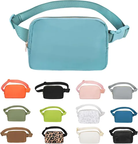 Miniatura 20 de VOROLO Riñonera para mujeres y hombres, bolsa cruzada, bolsa de cinturón con correa ajustable, Rosa, 5,6 pulg.