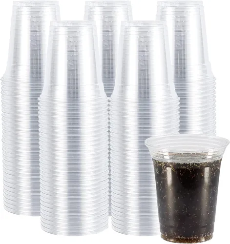 Miniatura 6 de Tapas de plástico PET de 4.213 in, 500 unidades al por mayor, tapas transparentes desechables para tazas de 32 onzas, ideal para bebidas