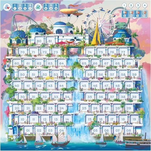 Miniatura 5 de Juego de mesa Waterfall Park: ¡construye el mejor parque de atracciones! Juego de estrategia, divertido juego familiar para niños y adultos, a