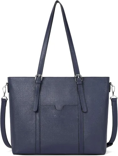 Miniatura 13 de BOSTANTEN Bolso de mano de cuero para mujer para laptop, bolsa al hombro de oficina, maletín vintage de 15.6 pulgadas, bolso de trabajo