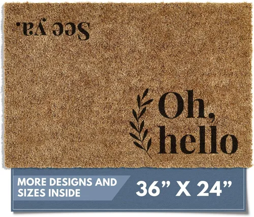 Miniatura 11 de Barnyard Designs Felpudo de bienvenida para exteriores, alfombra grande de entrada para puerta principal, marrón (Home Sweet Home, 30" x 17")
