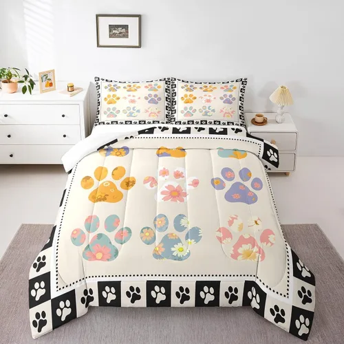 Miniatura 11 de Lindo juego de edredón de elefante, tamaño individual, juego de ropa de cama de dibujos animados Kawaii con flores de animales para niños y hombres