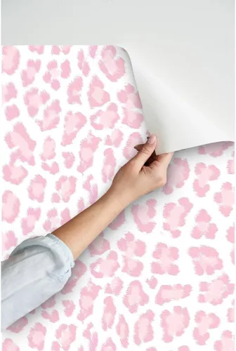 Miniatura 3 de Papel tapiz autoadhesivo de 3 x 2 pies - Papel tapiz extraíble con estampado de leopardo rosa piel rosa Jaguar Cheetah Spoonflower