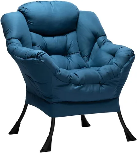 Miniatura 27 de HollyHOME - Silla perezosa con reposabrazos y bolsillo lateral, cómoda silla de sala de acento, sofá de ocio para sala de estar, recámara