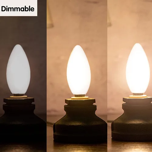 Miniatura 2 de Bombilla de candelabro E12 de 4000 K, luz diurna, blanca, regulable, bombilla LED E12, equivalente a 40 W, bombilla Edison tipo B, bombilla