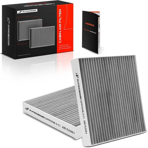 A-Premium Filtro de aire de cabina de 2 piezas con carbón activado compatible con Hyundai Elantra, Elantra N, Sonata, Santa Fe, Tucson, Kona, Ioniq
