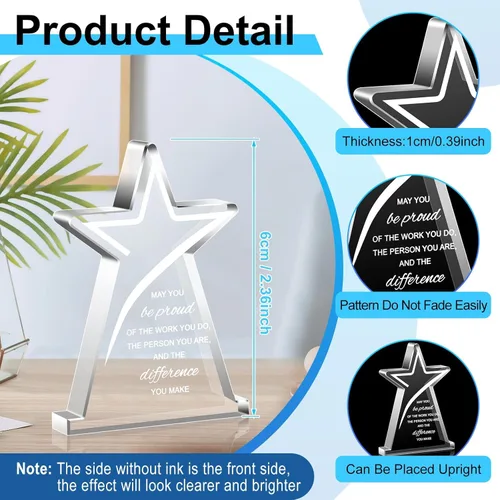 Miniatura 2 de Huquary Premios de agradecimiento a los empleados para el compañero de trabajo del mes Trofeo Acrílico Regalo de agradecimiento a granel Be Proud of