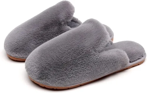 Miniatura 3 de Pantuflas de espuma viscoelástica para mujer, peludas, peludas, para exteriores, interiores, cálidas, acogedoras, suaves, planas, cómodas