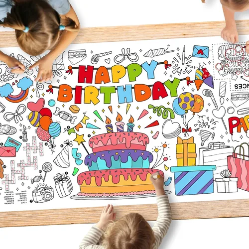 Miniatura 29 de Gatherfun Póster de Actividades para Fiesta de Pascua - 31.5 x 72 Pulgadas, Fiesta de Pascua Feliz, Pancarta de Papel Versátil