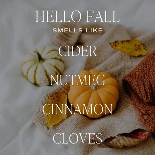 Miniatura 2 de Sweet Water Decor Vela de Hola Otoño - Vela perfumada de canela, manzanas y clavo para decoración del hogar - Vela de cera de soja con mecha 100%
