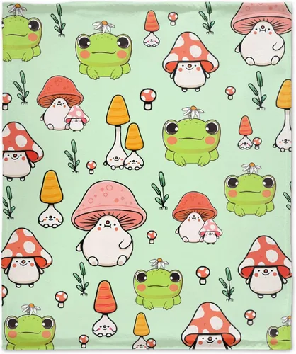 Manta de rana y hongos, manta suave y acogedora de franela para sofá, cama, sala de estar, 40 x 30 pulgadas (XS) para mascotas