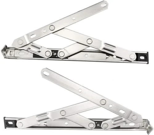 Miniatura 7 de uxcell Bisagra de ventana abatible de 8 pulgadas, acero inoxidable 202, 2 piezas