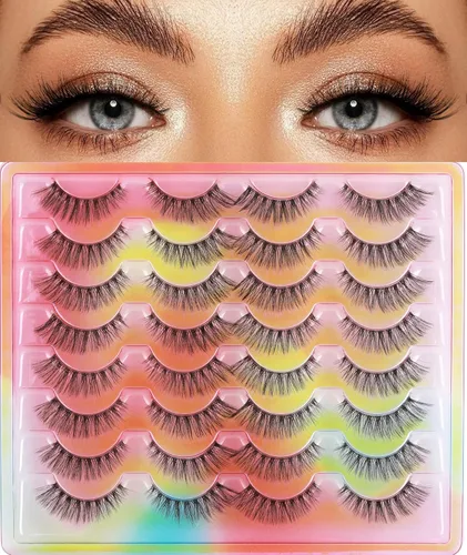 Miniatura 19 de Pestañas Postizas de Aspecto Natural Pestañas de Visón Sintético Wispy Pestañas de Ojo de Zorro que Parecen Extensiones Pestañas de Visón 3D