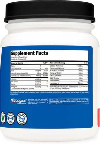 Miniatura 5 de Nutricost Xtreme preentrenamiento, sandía, 60 porciones, vegetariano, sin OMG y sin gluten (Pre-X)