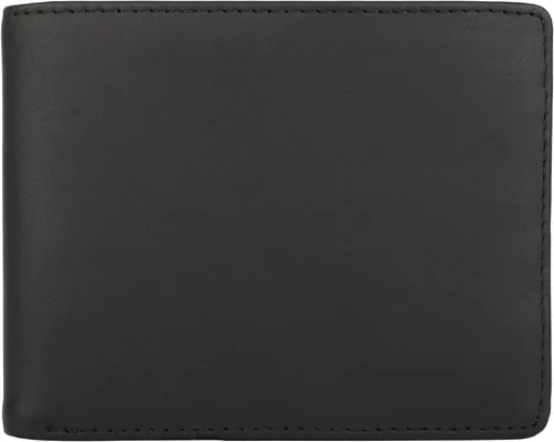 Miniatura 7 de HIMI - Cartera elegante de cuero auténtico para hombre, con bloqueo de interferencia de radiofrecuencia (RFID), con 2 ventanas para identificación