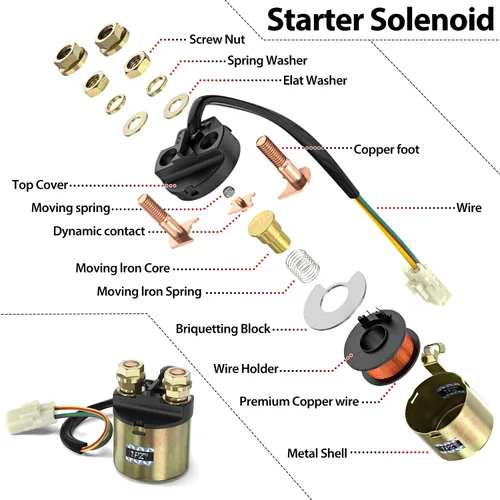 Miniatura 3 de Relé solenoide de arranque 1PZ para Honda TRX350 TRX420 TRX500 Rancher ATV Compatible con Honda TRX90 TRX200 TRX300 TRX400 TRX450 TRX520 TRX650