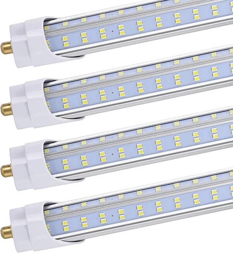 10 bombillas LED de 8 pies, luz diurna de 120 W, 19000 lm 5000 K, súper brillante, tubo de luces LED T8 T10 T12, luces LED FA8 de un solo pin, forma