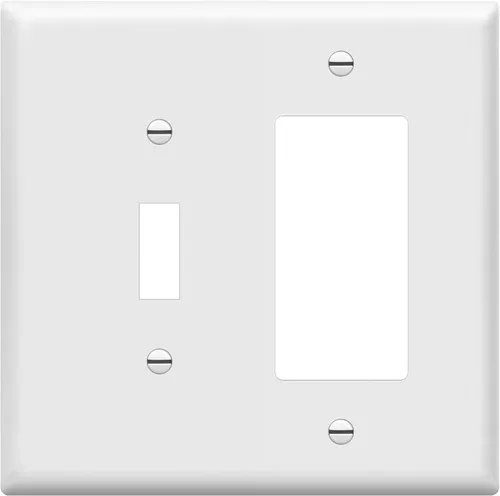 Miniatura 23 de ENERLITES - Placa de pared combinada de acero inoxidable para interruptor de palanca y decorativo, resistente a la corrosión, placa metálica de 2