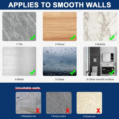Miniatura 5 de NearMoon - Toallero de barra autoadhesivo para baño de acero inoxidable, estante de pared cuadrado para colgar toallas, estilo contemporáneo, Níquel