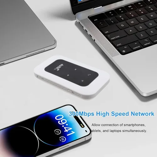 Miniatura 2 de Goshyda Enrutador WiFi móvil 4G LTE desbloqueado con ranura para tarjeta SIM, dispositivo de punto de acceso portátil de 300 Mbps para viajes, mini