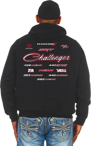 Miniatura 3 de JH DESIGN GROUP Sudadera con capucha Dodge Challenger para hombre en 2 estilos y cremallera