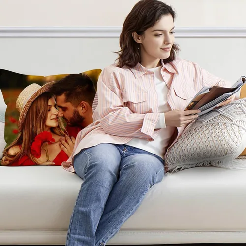 Miniatura 4 de Funda de almohada personalizada, almohada de fotos de amor, diseño personalizado de fotos o texto, regalos personalizados para cualquier imagen
