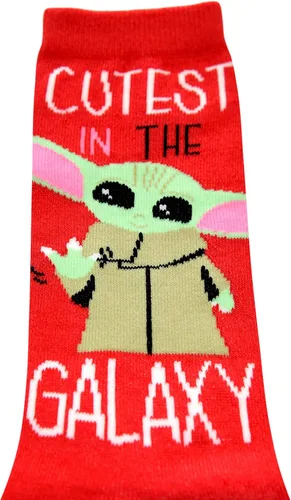 Miniatura 2 de STAR WARS JuniorsLadies Baby Yoda Crew Calcetines 2 Par Pack Tamaño RojoRosa