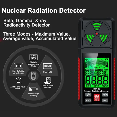 Miniatura 2 de Geiger Counter intendvision - Detector de radiación nuclear - Probador de dosímetro de radiación portátil Detector de rayos X beta gamma
