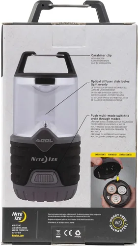 Miniatura 6 de Nite Ize Linterna Radiant 400, linterna de 400 lúmenes para campamento o preparación de emergencia, linterna radiante 400, color negro