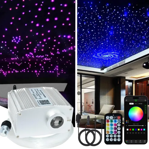 Miniatura 12 de Kit de Revestimiento Starlight de 10W Twinkle Star Luces de Techo para Automóvil, 420 piezas*Mixtas*9.8 pies/3m Kit de Techo de Estrella de Luz
