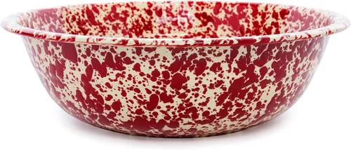 Miniatura 9 de Enamelware Cuenca pequeña, 4 cuartos de galón, Negro/Blanco Splatter (individual)