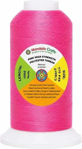 Miniatura 63 de Mandala Crafts Airforce Blue - Hilo resistente de 1500 yardas Tex 70 hilos de poliéster fuertes para coser cortinas, jeans, cuero, cabello