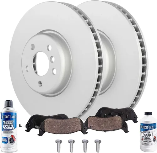 Miniatura 17 de Detroit Axle - Kit de freno delantero de 6 piezas para Volkswagen Jetta Golf Eos Audi A3 Quattro, rotores de freno de disco pastillas de freno