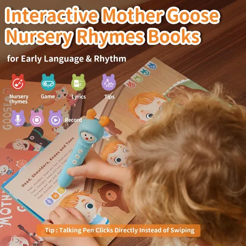Miniatura 2 de alilo Juegos de libros de bolígrafo parlante para niños pequeños de 3 a 6 años, juguetes electrónicos de aprendizaje para niños, con 3 libros