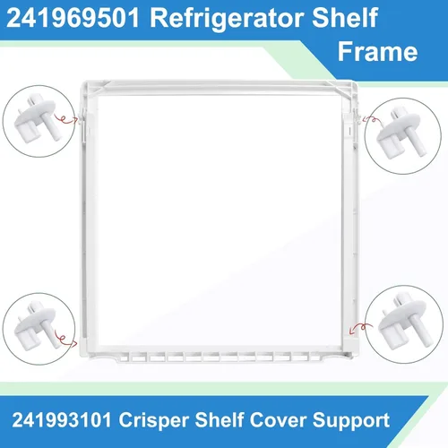 Miniatura 7 de ACTUALICE 241969501 Marco para estante de refrigerador sin vidrio Compatible para Frigi.daire 241969501/Pieza de Frigi.daire 241969501
