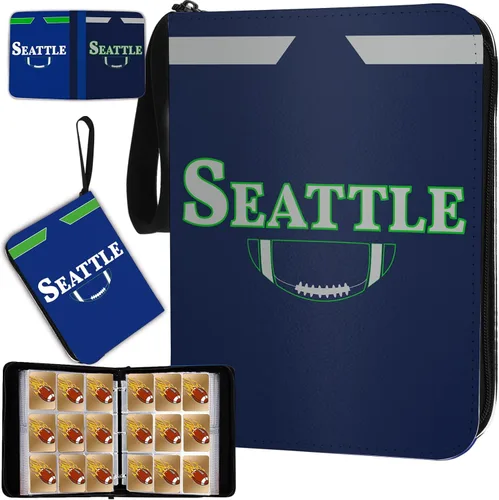 Miniatura 20 de Carpeta de tarjetas de fútbol con fundas 400 bolsillos, soporte para tarjetas de fútbol de Dallas para tarjetas de colección, carpeta con 3 anillas