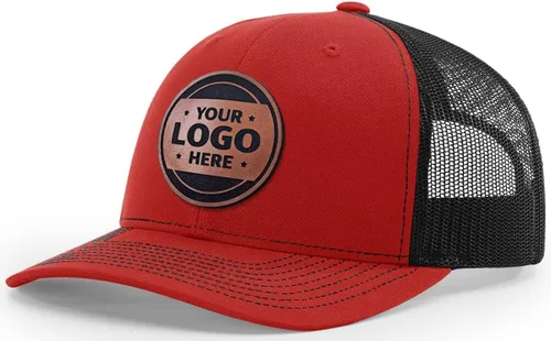 Miniatura 31 de Sombrero de parche de cuero de camionero personalizado grabado con láser