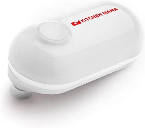 Miniatura 8 de Kitchen Mama Mini abrelatas eléctrico de borde liso: abre la lata con una sola prensa, ultracompacto, portátil, manos libres, seguro, inalámbrico