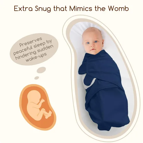 Miniatura 2 de PHF Sacos de dormir de algodón para recién nacidos, paquete de 3 unidades de 0 a 3 meses para niños, manta fácil ajustable, artículos esenciales