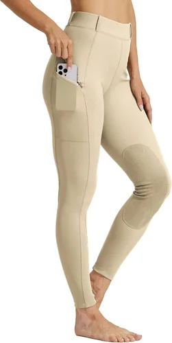 Willit Mallas de equitación para mujer, pantalones de equitación ecuestre, pantalones de equitación, mallas escolares con bolsillos con cremallera