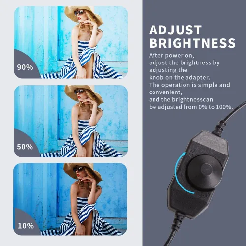 Miniatura 6 de Kit de iluminación LED para estudio de fotografía con bolsa de soporte de luz, tubo suave para belleza, cejas, tatuajes, maquillaje, odontología