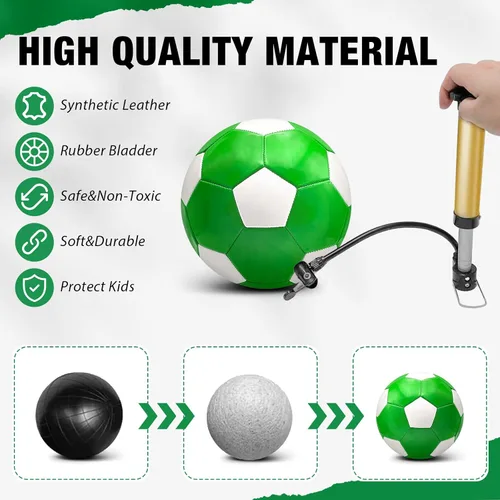 Miniatura 3 de Paquete de 6 pelotas de fútbol de Navidad desinfladas con bomba para niños, artículos a granel, pelotas de fútbol con bolsa deportiva de malla